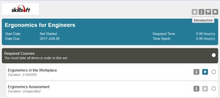 Example of learner view of a learning program